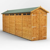18 x 4 Power Apex Double Door Security Shed