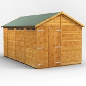 14 x 8 Power Apex Double Door Security Shed