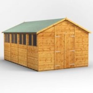 16 x 10 Power Apex Double Door Shed
