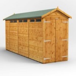 14 x 4 Power Apex Double Door Security Shed