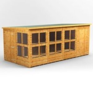 16 x 8 Power Pent Potting Shed With 4ft Side Store