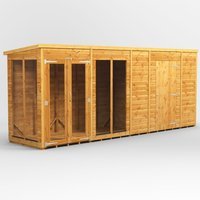 16 x 4 Power Pent Summerhouse With 6ft Side Store
