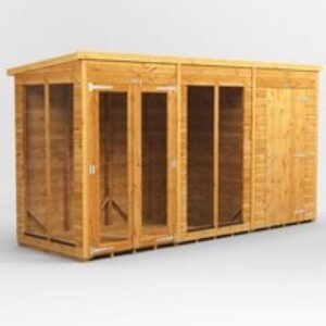 12 x 4 Power Pent Summerhouse With 4ft Side Store