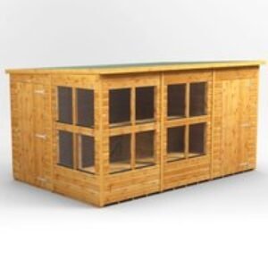 12 x 8 Power Pent Potting Shed With 4ft Side Store