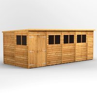 18 x 8 Power Overlap Pent Double Door Shed