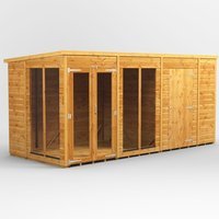 14 x 6 Power Pent Summerhouse With 6ft Side Store