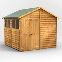 8 x 8 Power Overlap Apex Double Door Shed