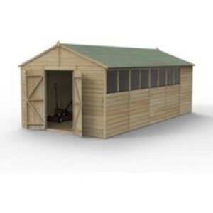 Beckwood 10x20 Apex Shed 8 Windows DoubleDoor Installed