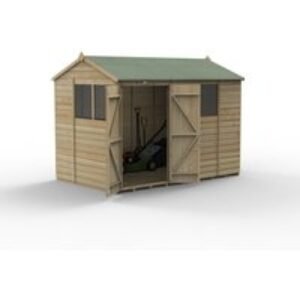 Beckwood 10x6 Reverse Apex Shed 4 Windows Double Door