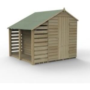 Overlap Pressure Treated 5 x 7 Apex Shed with Lean to Home Delivery
