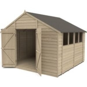 Forest Garden Overlap Pressure Treated Apex Double Door Installed 10 x 10m