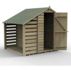 Overlap Pressure Treated 4 x 6 Apex Shed No Window with Lean to Home Delivery