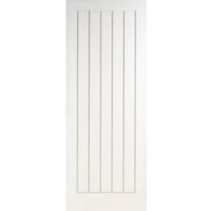 Travis Perkins Suffolk White Primed Grained FD30 Fire Door 1981 x 838 x 44mm