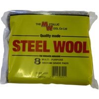Metallic Wool Steel Wool 8 Pad Pack - Carton of 20