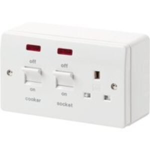 MK K5041WHI Cooker Control Unit 45A with 13A Socket with Neon