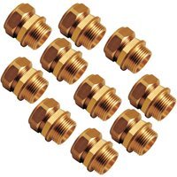 Compression Male Iron Coupling Fitting 15mm x 3/4in – Bag of 10