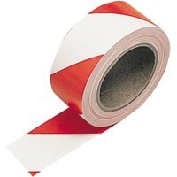 Greenhams Contractor Hazard Warning Tape Self Adhesive Red White 50mm x 3m