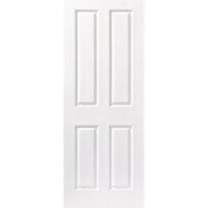 Travis Perkins White Primed 4 Panel Grained FD30 Fire Door 1981 x 838 x 44mm