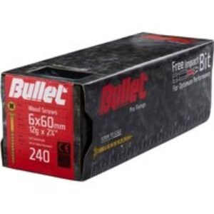 Bullet 6.0 x 60mm Gold Wood Screw Qty 240