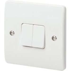 MK K4872D2WHI Light Switch 2 Gang 20A 2 Way Sp Plate Switch
