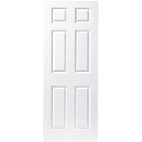 Premdor White Primed 6 Panel Grained FD30 Fire Door 1981 x 762 x 44mm