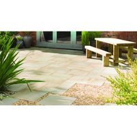 Bradstone Natural Sandstone Fossil Buff Paving Slab 4570x3340x22mm