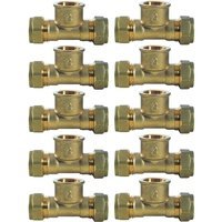 Compression Branch Tee Fl 15 x 15mm x 1/2in – Bag of 10