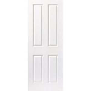 Travis Perkins White Primed 4 Panel Grained FD30 Fire Door 2040 x 826 x 44mm