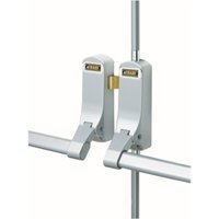 4TRADE Double Door Panic Bolt for Rebatable Doors Silver ED2