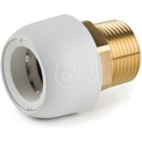 Hep2O HX29/28W Brass Adaptor Male 1in x 28mm White
