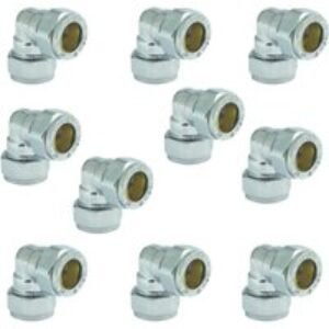 Compression Equal Elbow Chrome 15mm - Bag of 10