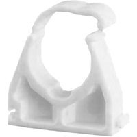 Ellis Patents Single Hinged Pipe Clip 15mm White Plastic