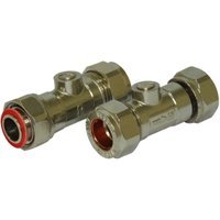 Straight Service Valve Chrome 15mm x 1/2in