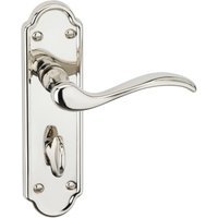 Urfic Lisbon Bathroom Lock Door Handle Polished Nickel