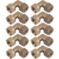 Compression Swivel Bent Tap Connector 15mm x 1/2 – Bag of 10
