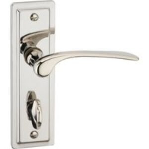 Urfic Como Bathroom Lock Door Handle Polished Nickel