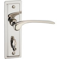 Urfic Como Bathroom Lock Door Handle Polished Nickel