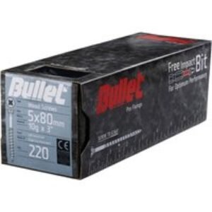 Bullet 5.0 X 80mm Wood Screw Bright Zinc Plated Qty 220