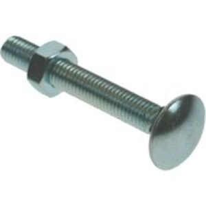 4Trade Bolt & Nut M10 x 75 Din Cup Square Hexagon Bright Zinc Plated PK20