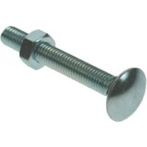 4TRADE Bolt & Nut M10 x 180 Din Cup Square Hexagon Bright Zinc Plated PK10