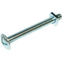 4TRADE Roofing Bolts & Nuts M6 x 25mm Bright Zinc Plated Pk 10
