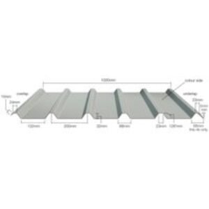 Steel Roof Sheet. BS10A05 Goosewing Grey Plastic Coated Sheet 12ft (3660mm)
