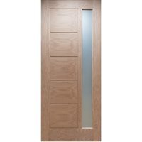 XL MODENA OAK MORTICE AND TENON OBSCURE DOUBLE GLAZED DOOR 2032 X 813 X 44MM