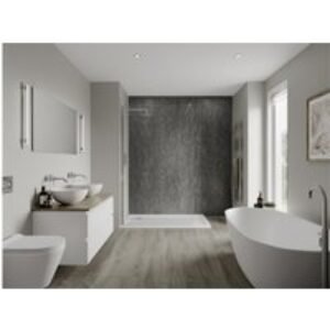 Multipanel Linda Barker Bathroom Wall Panel Hydrolock 2400 x 1200mm Graphite Elements 8833
