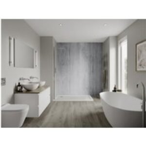 Multipanel Linda Barker Bathroom Wall Panel Unlipped 2400 x 1200mm Concrete Formwood 6362