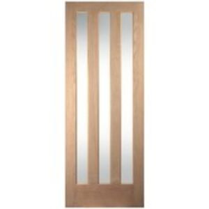 JELD-WEN Oregon Aston 3 Light Clear Glazed Interior White Oak Door 1981x762mm