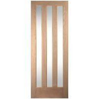 JELD-WEN Oregon Aston 3 Light Clear Glazed Interior White Oak Door 1981x762mm