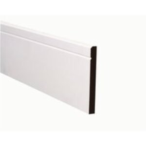 MDF Skirting Truprofile Square Profile/Bevelled with V Groove Painted 18 x 119mm x 4.4m