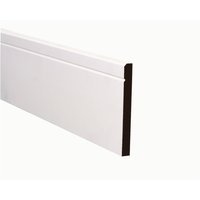 MDF Skirting Truprofile Square Profile/Bevelled with V Groove Painted 18 x 119mm x 4.4m