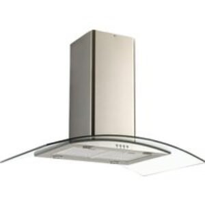 Unbranded 90cm Curved Glass Island Hood Stainless Steel - NGI96NX